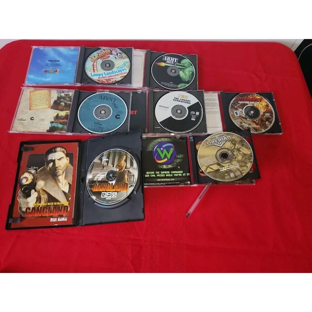 Vintage PC Game Lot of 6 Retro 90s 2000s Big Box Jewel Case Command Conquer Myst